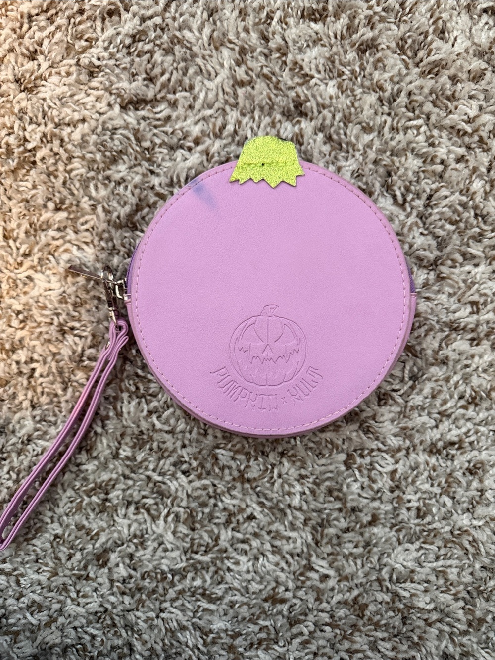 Purple Pumpkin Wristlet Coin Purse - Picture 2 of 2